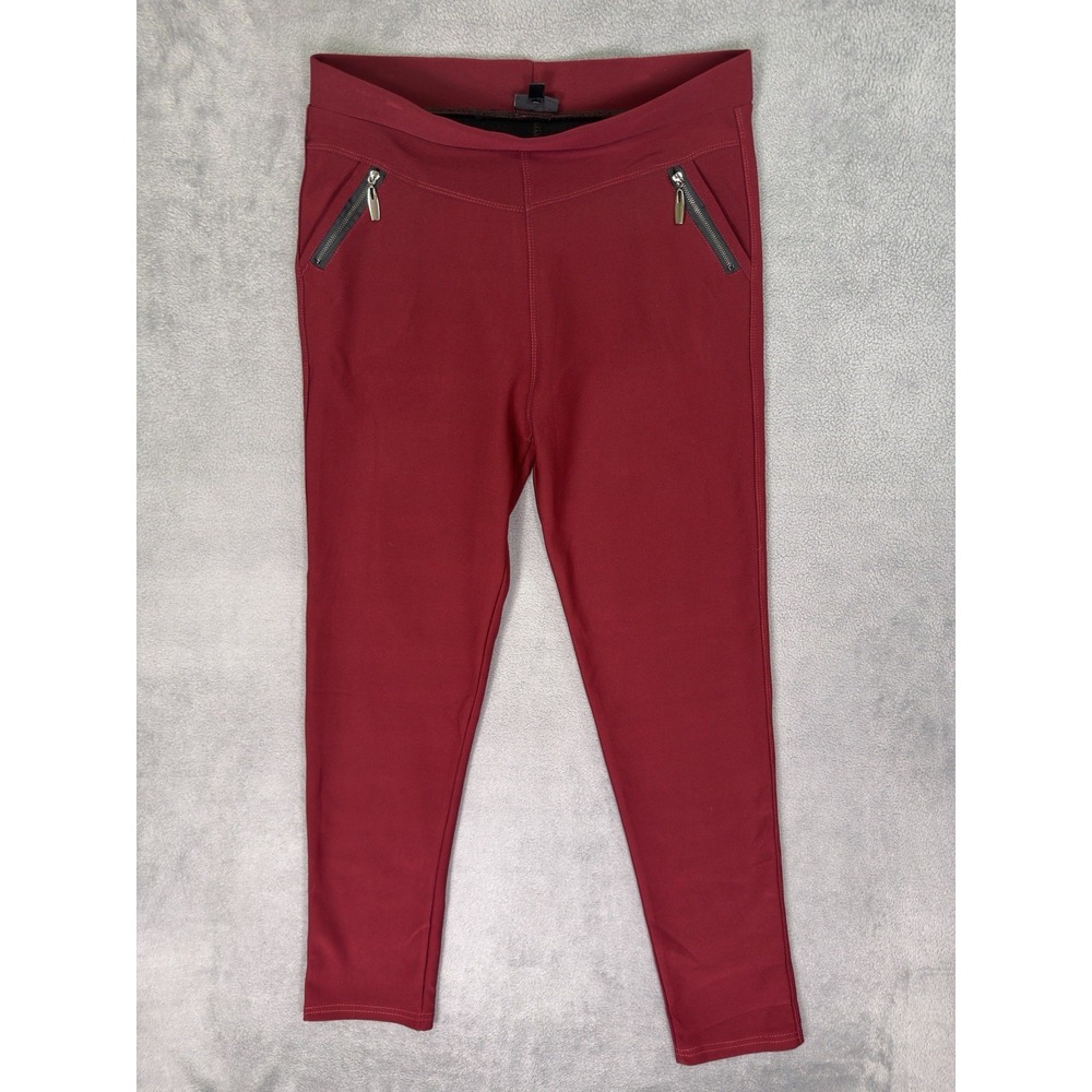 Coco Carmen Pants Womens XXL Red Burgundy Pull On Skinny Leggings High Rise